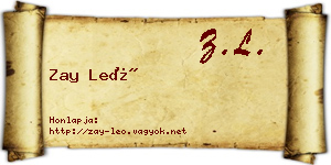 Zay Leó névjegykártya